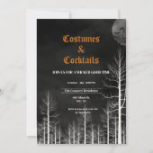 Kostuums & Cocktails Dark Bossen Halloween Party Kaart (Voorkant)