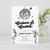 Kostuums Cocktails Disco Skelet Halloween Party Kaart (Staand voorkant)