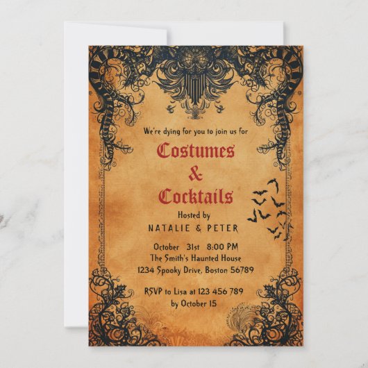 Kostuums & Cocktails Halloween Feest In Kaart (Voorkant)