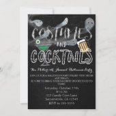 Kostuums & Cocktails Halloween-feest uitnodigingen (Voorkant)