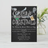 Kostuums & Cocktails Halloween-feest uitnodigingen (Staand voorkant)