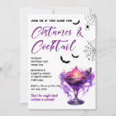 Kostuums & Cocktails Halloween Feestuitnodiging Kaart (Voorkant)