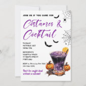 Kostuums & Cocktails Halloween Feestuitnodiging Kaart (Voorkant)