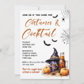 Kostuums & Cocktails Halloween Feestuitnodiging Kaart (Voorkant)
