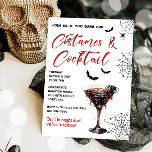 Kostuums & Cocktails Halloween Feestuitnodiging Kaart