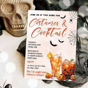 Kostuums & Cocktails Halloween Feestuitnodiging Kaart