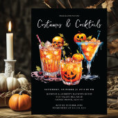 Kostuums & Cocktails Halloween Feestuitnodiging Kaart