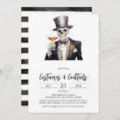 Kostuums & Cocktails Halloween Feestuitnodiging Kaart (Voorkant / Achterkant)