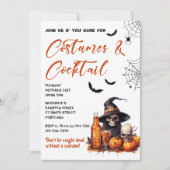 Kostuums & Cocktails Halloween Feestuitnodiging Kaart (Voorkant)