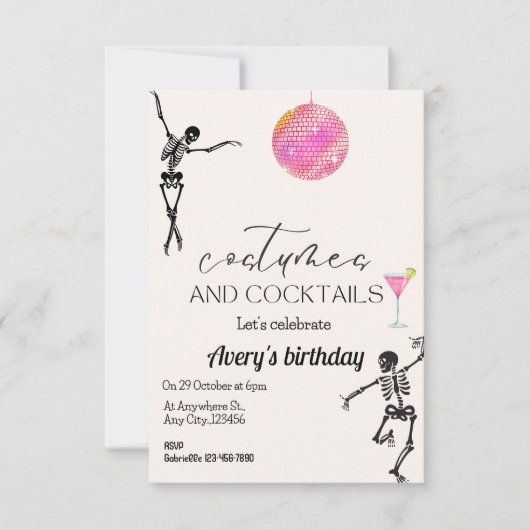 Kostuums & Cocktails Halloween-thema Kaart (Voorkant)