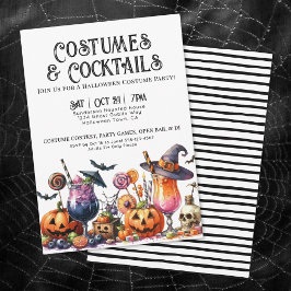 Kostuums & Cocktails Halloweenfeest Kaart