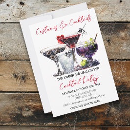Kostuums & Cocktails Halloweenfeest Watercolor In Kaart