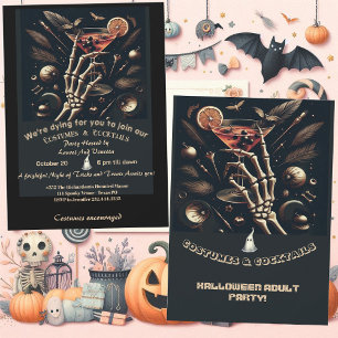 Kostuums Cocktails Skeleton Adult Halloween Party Kaart