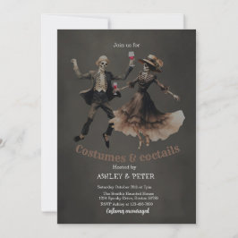 Kostuums & Cocktails  Skeleton Halloween Kaart