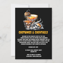 Kostuums Cocktails spooky schedel drinken pompoen Kaart
