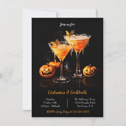Kostuums Cocktails Volwassen Halloween Party Kaart (Voorkant)