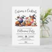 Kostuums Cocktails Volwassen Halloween Party Kaart (Staand voorkant)