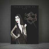 Kostuums en Cocktail Halloween Feestuitnodiging