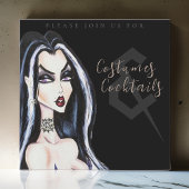 Kostuums en Cocktail Halloween Feestuitnodiging