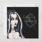 Kostuums en Cocktail Halloween Feestuitnodiging (Voorkant)