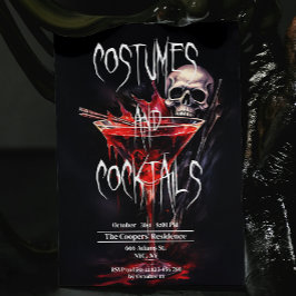 Kostuums en Cocktails Bloody Adult Halloween Kaart