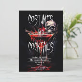 Kostuums en Cocktails Bloody Adult Halloween Kaart (Staand voorkant)