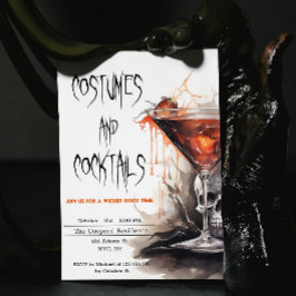 Kostuums en Cocktails Bloody Martini Halloween Kaart