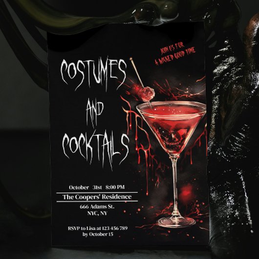 Kostuums en Cocktails Bloody Potion Halloween Kaart
