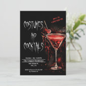 Kostuums en Cocktails Bloody Potion Halloween Kaart (Staand voorkant)
