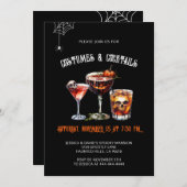 Kostuums en cocktails Elegant Halloween Party Kaart (Voorkant / Achterkant)