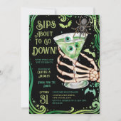 Kostuums en cocktails Eyeball Martini Halloween Kaart (Voorkant)