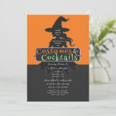 Kostuums en cocktails Halloween Drink heksen op Kaart (Staand voorkant)