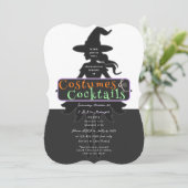 Kostuums en cocktails Halloween Drink heksen op Kaart (Staand voorkant)