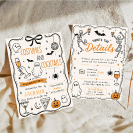 Kostuums en Cocktails Halloween Feest Kaart