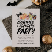 Kostuums en cocktails Halloween-feest uitnodigen Kaart