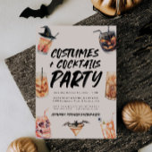 Kostuums en cocktails Halloween-feest uitnodigen Kaart