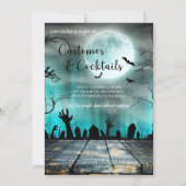 Kostuums en cocktails Halloween-Spooky Trees & Bat Kaart (Voorkant)