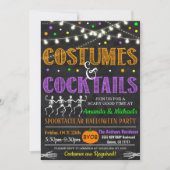 Kostuums en cocktails Halloween uitnodiging (Voorkant)