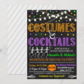 Kostuums en cocktails Halloween uitnodiging (Voorkant / Achterkant)