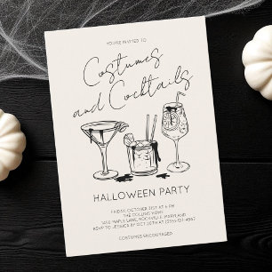 Kostuums en Cocktails Ivoor Volwassenen Halloween Kaart