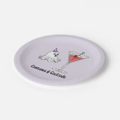 Kostuums en cocktails papieren bordje (Gekanteld)