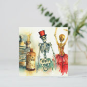 Kostuums en Cocktails Party Kaart (Staand voorkant)