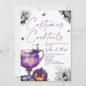 Kostuums en cocktails Spooky Halloween Party Kaart (Voorkant)