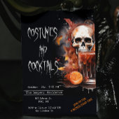 Kostuums en Cocktails Spooky Skull Halloween Kaart
