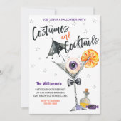 Kostuums en cocktails tijdens Halloween Kaart (Voorkant)