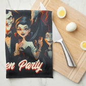  kostuums en cocktails tijdens Halloween Theedoek (Quarter Fold)