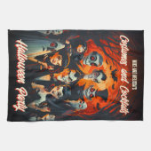  kostuums en cocktails tijdens Halloween Theedoek (Horizontaal)