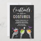 Kostuums en Cocktails Volwassen Halloween Party Kaart (Voorkant)