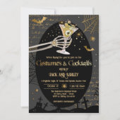 Kostuums en Cocktails Volwassen Halloween Party Kaart (Voorkant)