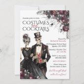 Kostuums en Cocktails Volwassen Halloween Party Kaart (Voorkant)